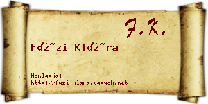 Füzi Klára névjegykártya