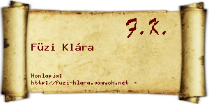Füzi Klára névjegykártya